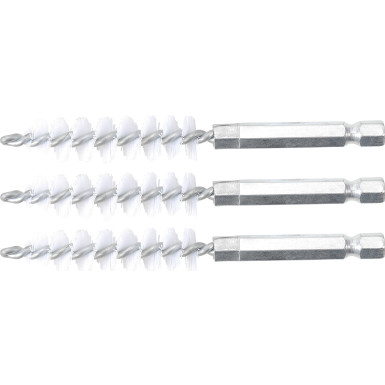 BGS Nylonbürste 12 mm Antrieb Außensechskant 6,3 mm (1/4 ) 3-tlg 3078-12-N