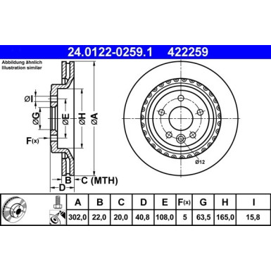 Bremsscheibe Volvo T. S60/S80/V60/V70/Xc70 06 24.0122-0259.1 Bremsscheibe Volvo T. S60/S80/V60/V70/Xc70 06 24.0122-0259.1