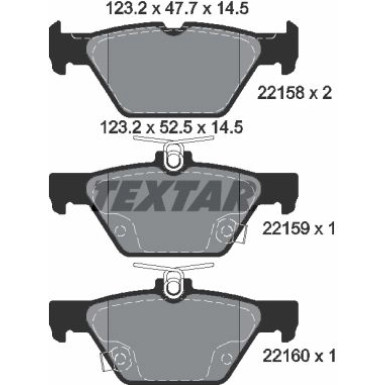 Bremsbelagsatz Subaru T. Legacy/Levorg/Outback 1,6-2,5 15 2215801