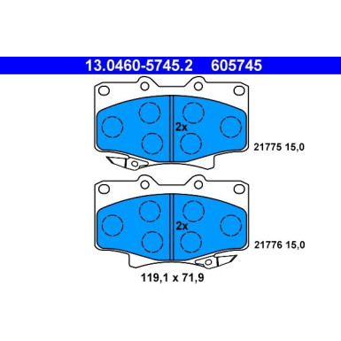 Bremsbelagsatz, Scheibenbremse 13.0460-5745.2 Bremsbelagsatz, Scheibenbremse 13.0460-5745.2
