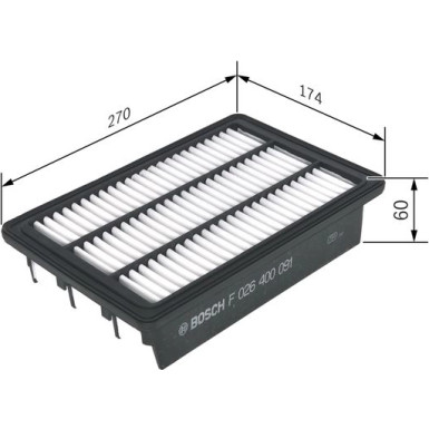 Luftfilter HYUNDAI Santa Fe F 026 400 091