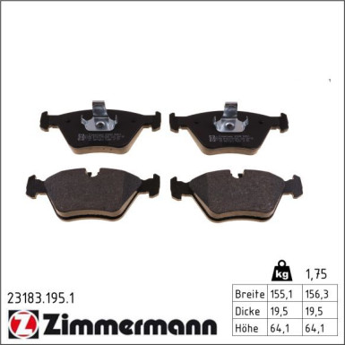 ZIMMERMANN Bremsbeläge 23183.195.1