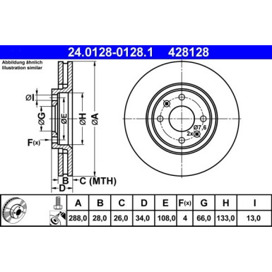 Bremsscheibe Citroen P. C5/Xantia 2.0-3.0 97 24.0128-0128.1 Bremsscheibe Citroen P. C5/Xantia 2.0-3.0 97 24.0128-0128.1