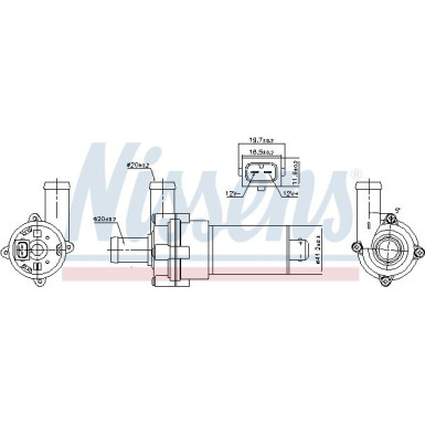 NISSENS Wasserumwälzpumpe, Standheizung 831054 NISSENS Wasserumwälzpumpe, Standheizung 831054