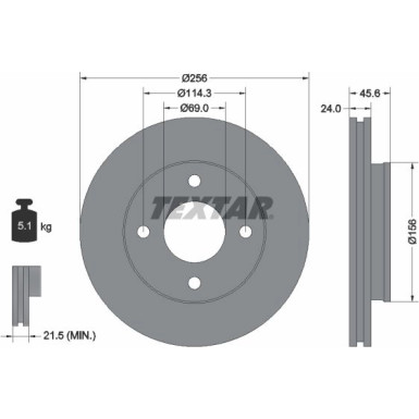 Bremsscheibe Mitsubishi P. Colt 04-/Smart PRO 92134803