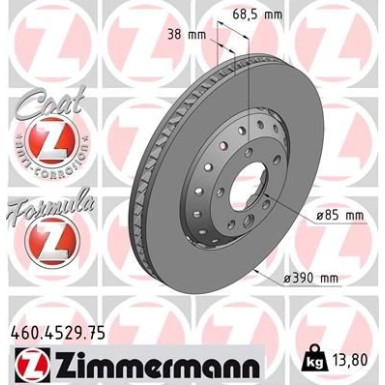 ZIMMERMANN Bremsscheibe 460.4529.75 Formula Z
