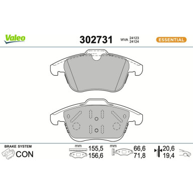 VALEO Bremsbeläge 302731 ESSENTIAL