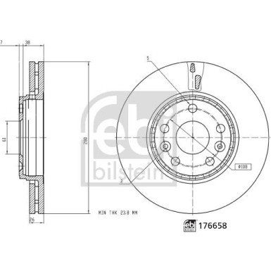 FEBI BILSTEIN Bremsscheibe 176658 FEBI BILSTEIN Bremsscheibe 176658