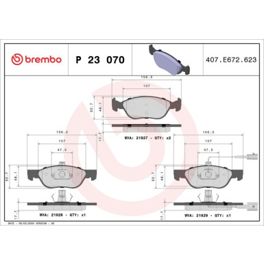 BREMBO Bremsklötze VA P 23 070