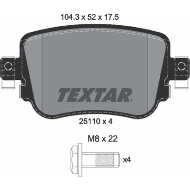 Bremsbelagsatz Vw T. Sharan 1.4-2.0 Tsi 15 2511003 Bremsbelagsatz Vw T. Sharan 1.4-2.0 Tsi 15 2511003