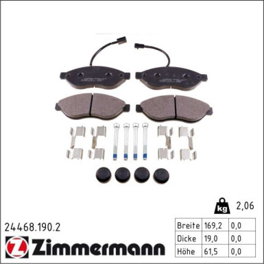 ZIMMERMANN Bremsbeläge 24468.190.2 ZIMMERMANN Bremsbeläge 24468.190.2