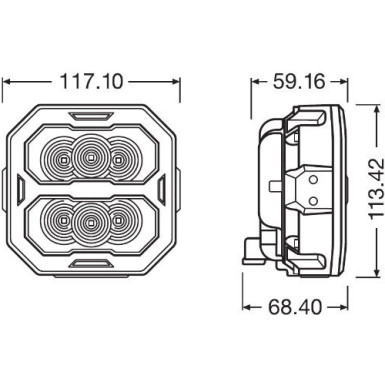LEDriving Cube PX2500 Spot OSRAM Arbeitsscheinwerfer Pro LEDriving® Cube PX Spot Beam LEDPWL 110-SP
