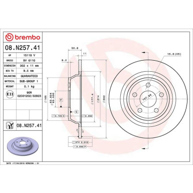 51 481 086 Bremsscheibe VA 08.N257.41 51 481 086 Bremsscheibe VA 08.N257.41