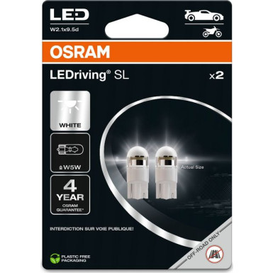OSRAM LED W5W 12V 1W W2.1x9.5d LEDriving SL White 6000K