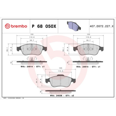 BREMBO Bremsklötze Xtra VA P 68 050X BREMBO Bremsklötze Xtra VA P 68 050X