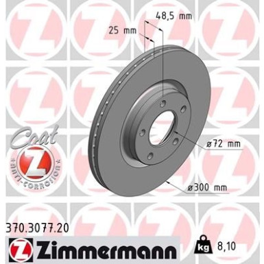 ZIMMERMANN Bremsscheibe 370.3077.20 Coat Z