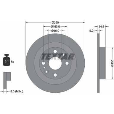 Bremsscheibe Mazda T. 323 89-94/Mx-3/Mx-5 92061700 Bremsscheibe Mazda T. 323 89-94/Mx-3/Mx-5 92061700