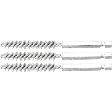 BGS Stahlbürste 8 mm Antrieb Außensechskant 6,3 mm (1/4 ) 3-tlg 3078-8-S