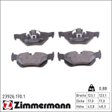 ZIMMERMANN Bremsbeläge 23926.170.1