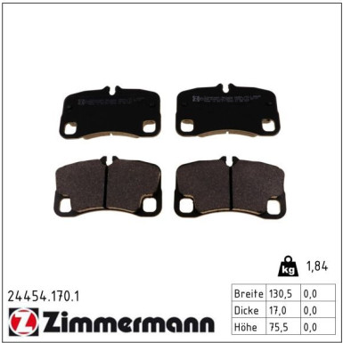 ZIMMERMANN Bremsbeläge 24454.170.1 ZIMMERMANN Bremsbeläge 24454.170.1
