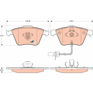 Bremsklötze VA AUDI A4,A6,A8,SEAT Exeo 02 COTEC GDB1617