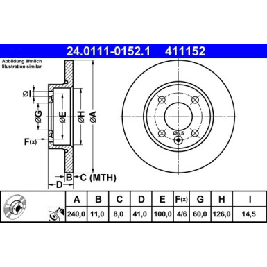 Bremsscheibe Opel P. Corsa 1.0-1.2 00-09 24.0111-0152.1 Bremsscheibe Opel P. Corsa 1.0-1.2 00-09 24.0111-0152.1