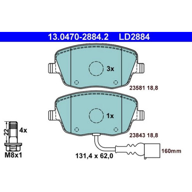 Bremsbelagsatz Skoda P. Fabia/Roomster 1.0-1.9 Tdi 99-15 Keramik 13.0470-2884.2