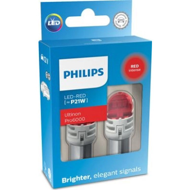 LED P21W 12V 2,3W Ultinon Pro6000 SI Red Intense NOECE 2 Stück Philips Ultinon Pro6000 LED-SI 11498RU60X2