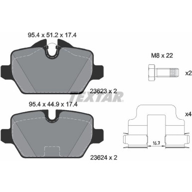 Bremsbelagsatz Bmw T. E87 04-/E90 05 2362303 Bremsbelagsatz Bmw T. E87 04-/E90 05 2362303