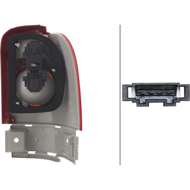Heckleuchte A L M K-PLAT ROT/WEISS/CHR HELL PQ VW SHARAN 10,03-5,10 2VA 964 957-011