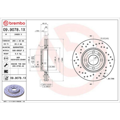 Bremsscheibe VA Xtra 09.9078.1X Bremsscheibe VA Xtra 09.9078.1X