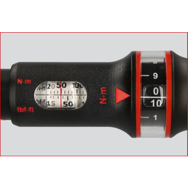 KS TOOLS ERGOTORQUE®Präzisions-Drehmomentschlüssel mit Ratschenkopf mit Drehknopfverstellung 516.1422