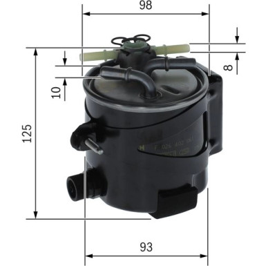 Kraftstofffilter RENAULT Megane F 026 402 061