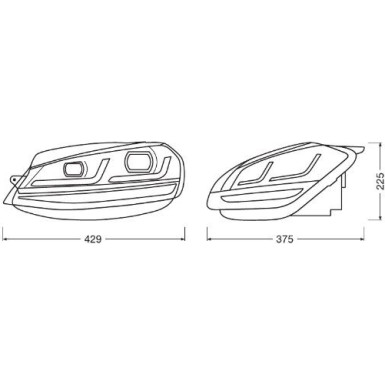 Osram LEDriving® XENARC® Scheinwerfer für VW Amarok als Halogenersatz LEDriving® headlights for VW Golf VII Facelift LEDHL107-BK