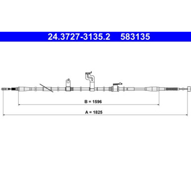 ATE Seilzug, Feststellbremse 24.3727-3135.2 ATE Seilzug, Feststellbremse 24.3727-3135.2