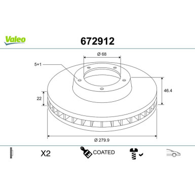VALEO Bremsscheibe 672912 VALEO Bremsscheibe 672912