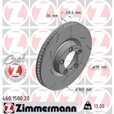 13 481 037 Bremsscheibe VA li 460.1580.20