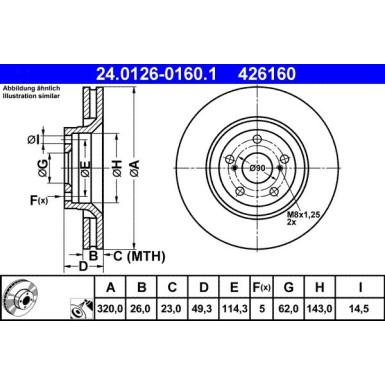 Bremsscheibe Toyota P. Avensis/Verso 2.0-2.2 D-4D 09 24.0126-0160.1