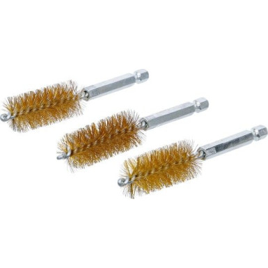 BGS Messingbürste 19 mm Antrieb Außensechskant 6,3 mm (1/4 ) 3-tlg 3078-19-M