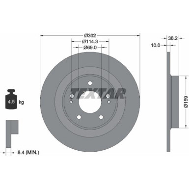 Bremsscheibe Peugeot T. 4008 1.6-1.8 Hdi 12 PRO 92267403