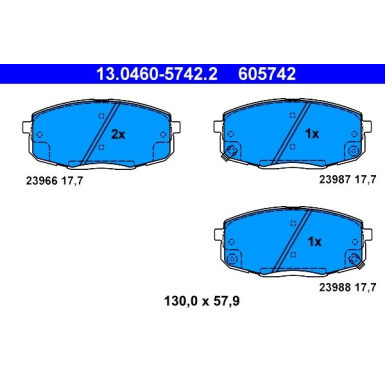 Bremsbelagsatz Kia P. Cee'D 06 13.0460-5742.2 Bremsbelagsatz Kia P. Cee'D 06 13.0460-5742.2
