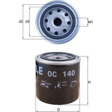 MAHLE Ölfilter OC 140 MAHLE Ölfilter OC 140