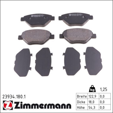ZIMMERMANN Bremsbeläge 23934.180.1