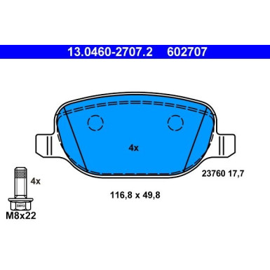Bremsbelagsatz Alfa T. 159/Brera/Spider 05-11 13.0460-2707.2