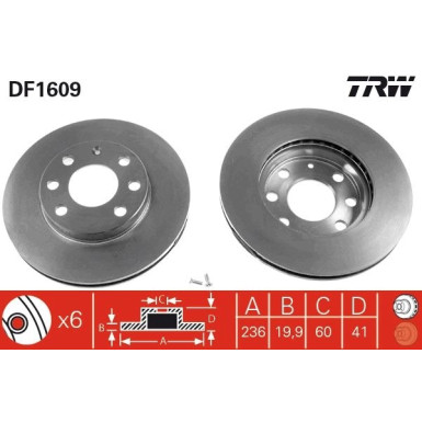 TRW Bremsscheibe DF1609