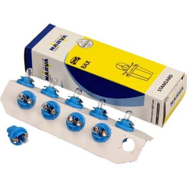 Glühlampe Bax 12V/1,2W 8,5D Blau (Mit Kunststoffkoch) 10Stk. (Ohne Ece) 170293000