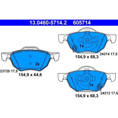 Bremsbelagsatz Honda P. Accord 03 13.0460-5714.2 Bremsbelagsatz Honda P. Accord 03 13.0460-5714.2