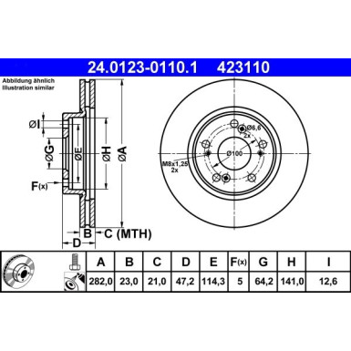 Bremsscheibe Honda P. Civic/Fr-V 1.4-2.0 04 24.0123-0110.1 Bremsscheibe Honda P. Civic/Fr-V 1.4-2.0 04 24.0123-0110.1