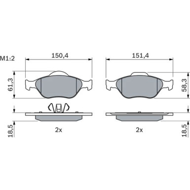 Bremsklötze FORD,MAZDA 0 986 424 558 Bremsklötze FORD,MAZDA 0 986 424 558