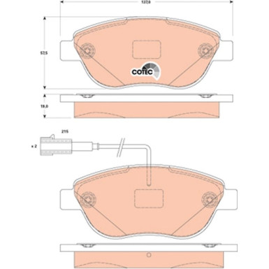 Bremsklötze VA FIAT Punto,500,500C 09 COTEC GDB1829